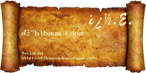 Öhlbaum Edna névjegykártya